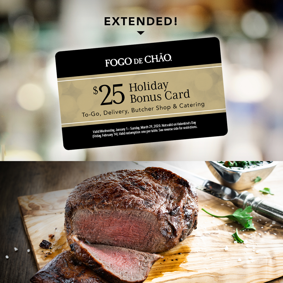 Fogo de Chao Two Restaurant $50 E-Gift Cards