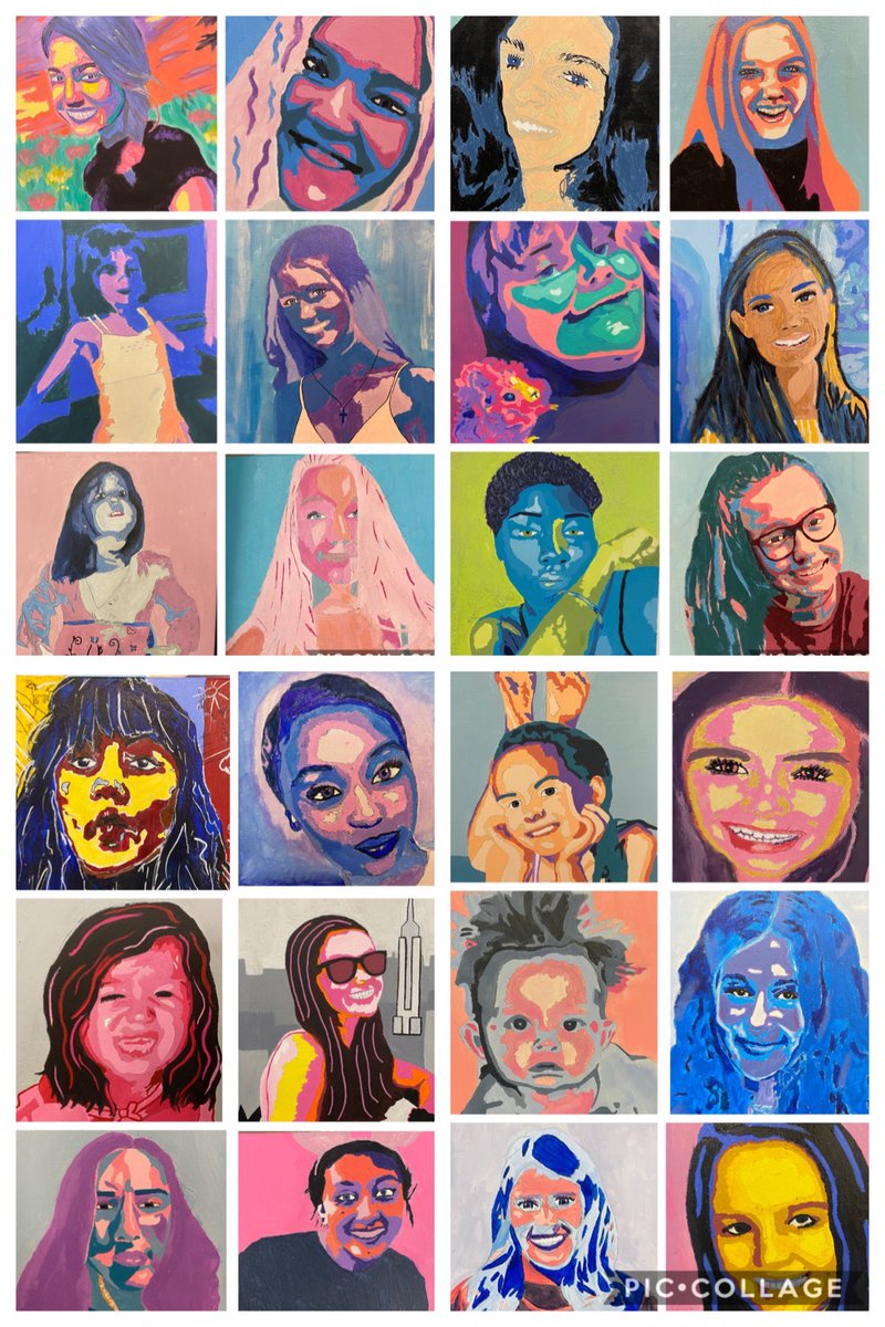 OCHS_Pittsburgh's tweet photo. "I made a few fun photo collages using the acrylic self-portraits created by my Studio 1 classes. Just thought I'd share since we are all missing these faces :(" -Mrs. Koroly
Beautiful!! #OCArt #CreativityAbounds https://t.co/Fj31Jn5V23