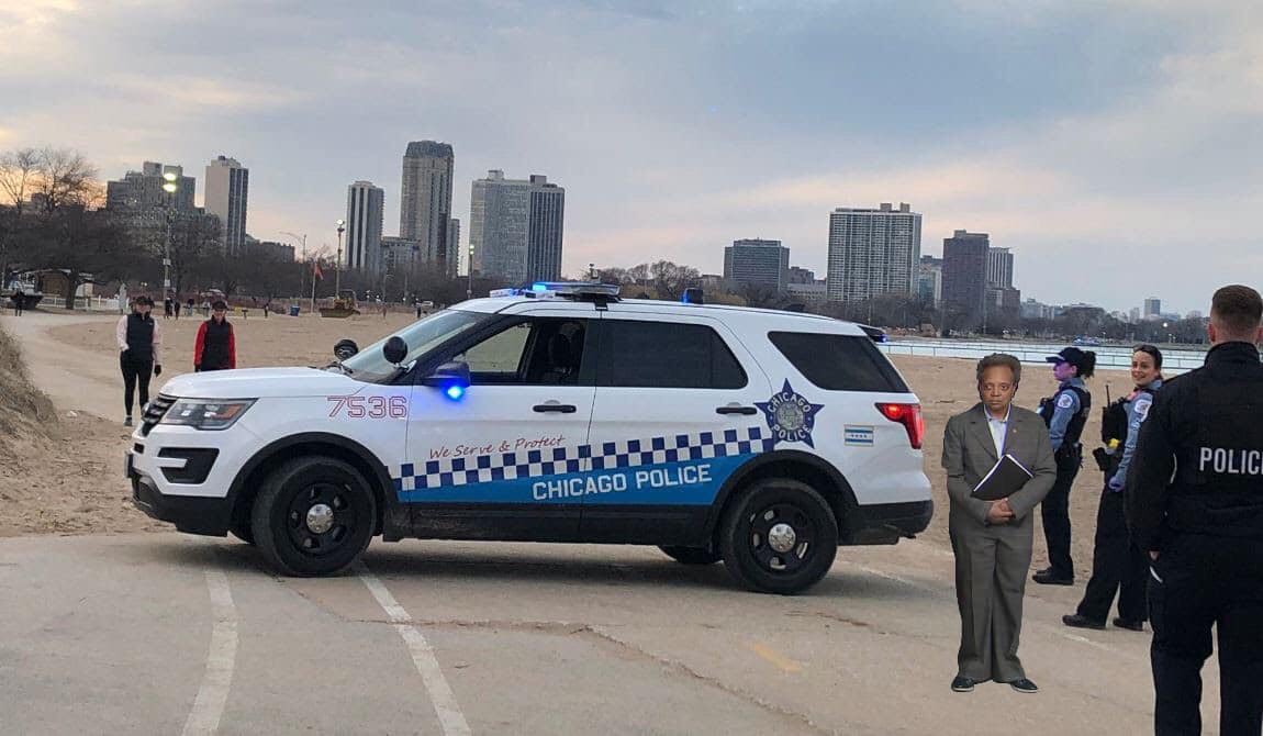 BpopeTV's tweet photo. Saw this floating around on Facebook. Leave it to Chicagoans to meme our mayor and the lakefront shut downs 😩😂 who did this? https://t.co/nzj7E2EAFS