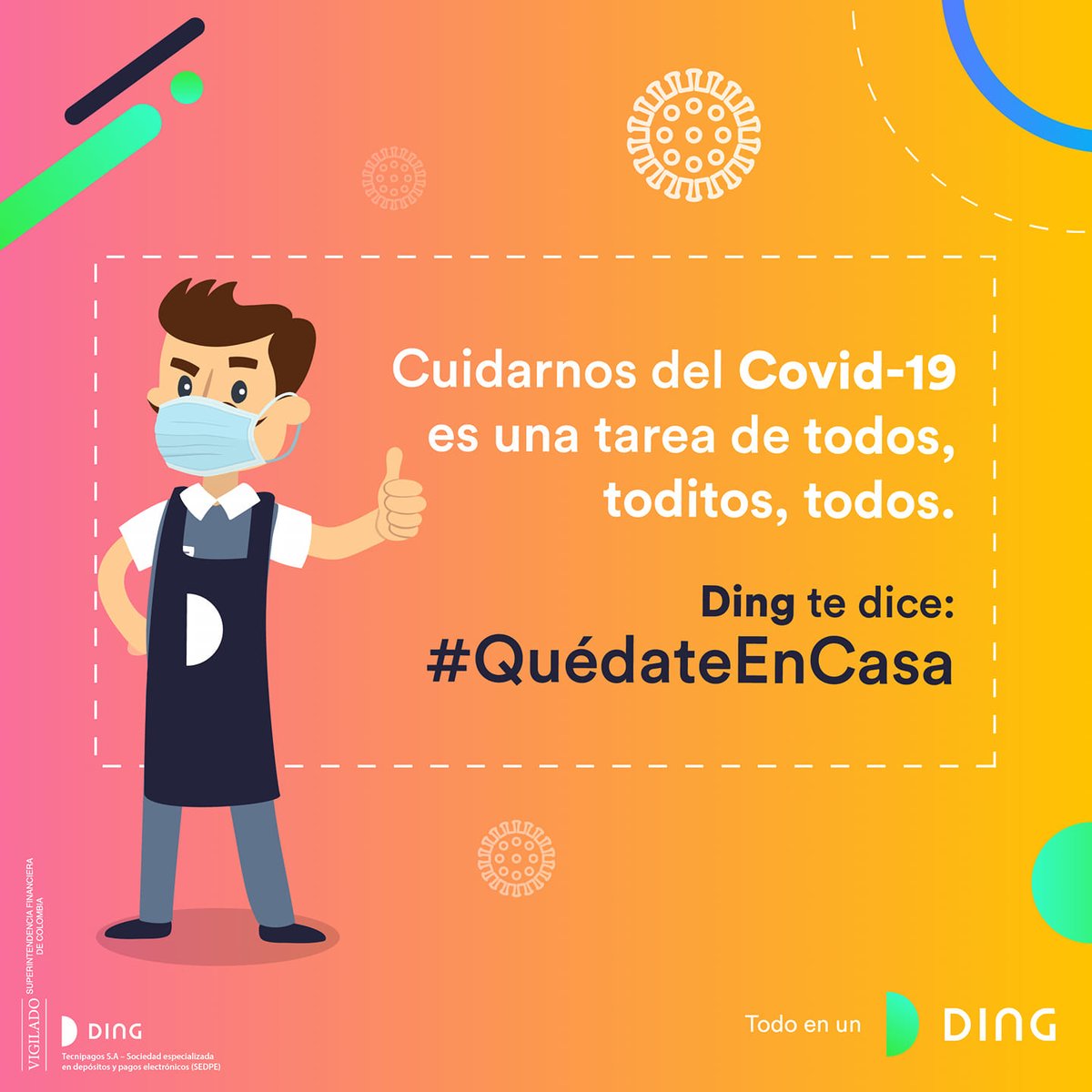Cuidarse del Covid-19 es una tarea de todos, toditos, todos.

Ding te dice:
#QuédateEnCasa
