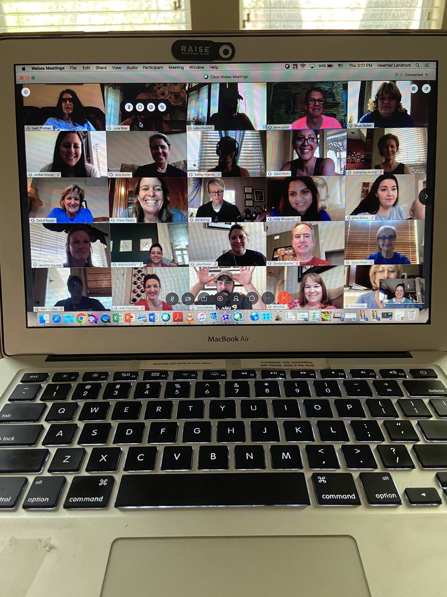 Remote faculty meeting with the BEST staff!!  #GCISDatHome #DESisBEST