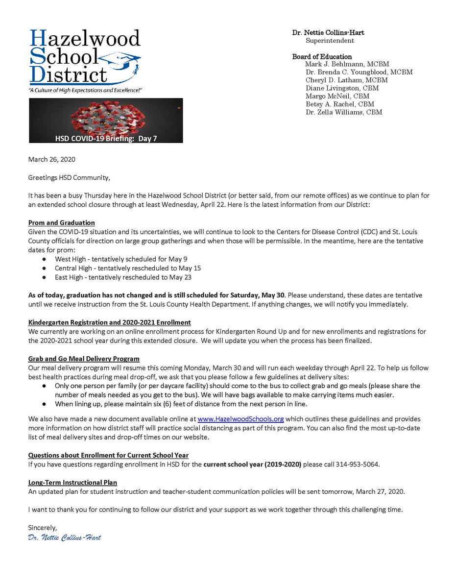 HazelwoodSD's tweet photo. Information about Prom, Graduation, and Kindergarten Registration can be found in today's letter from Dr. Collins-Hart https://t.co/KrPhgxZ7kJ https://t.co/dSXNCwiCUm