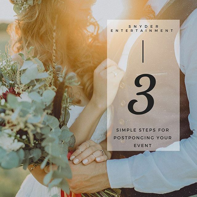 The number one question in our inbox this week has been: what do we need to do to postpone our event? 
Our goal is to make the process as simple as possible for you. We laid it all out on the blog today!

#weddings #engagement #weddingwednesday #bridesre… ift.tt/2QMTs9i