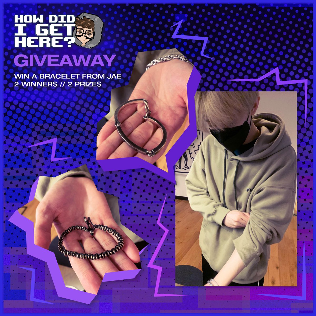 Ready for another ‘How Did I Get Here? w/ Jae’ Giveaway? This time, <a href="/Jae_Day6/">J</a> is giving away 2 bracelets to 2 lucky winners! 💕

Thanks for being so supportive since the beginning. ✨
⠀
Enter here: bit.ly/2UCbtZ6

#Jae #DAY6 #박제형 #HowDidIGetHere #eajpark #DIVEStudios
