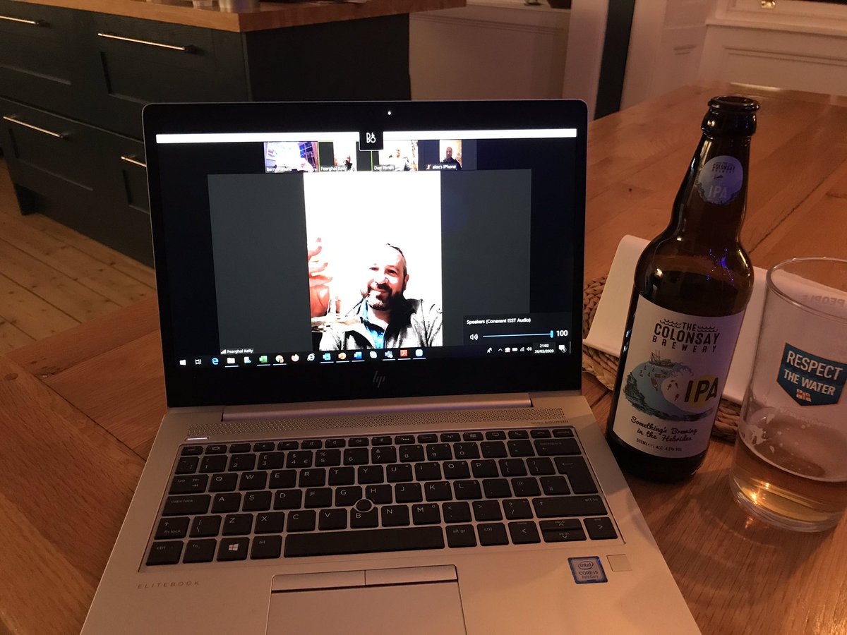 #zoombeers with <a href="/sharkinparkin/">Dan Parkin</a> <a href="/FearghalKelly/">Fearghal Kelly</a> and Alex Cornish #SocialDistanacing <a href="/ColonsayBrewery/">Colonsay Brewery</a>