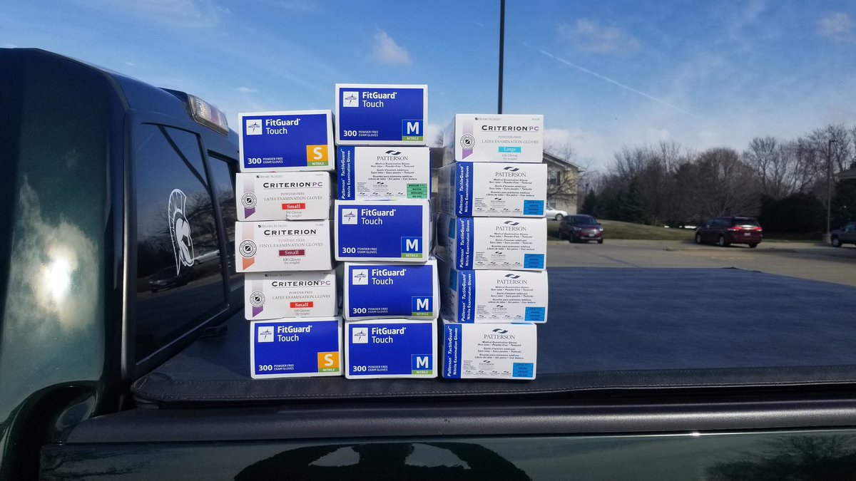 IWUTitanAD's tweet photo. @WendySMcManus @JBPritzker @NCC_Athletics @VikingsNPU @Wheaton_Thunder @MUBigBlue @iwusports @carthagesports @pio_athletics @augiesid @CCIW_Athletics Challenge accepted by @iwusports. These boxes of gloves donated to local primary care facility.  Thank you @WendySMcManus for putting this out there. https://t.co/vv4TFrRQqS
