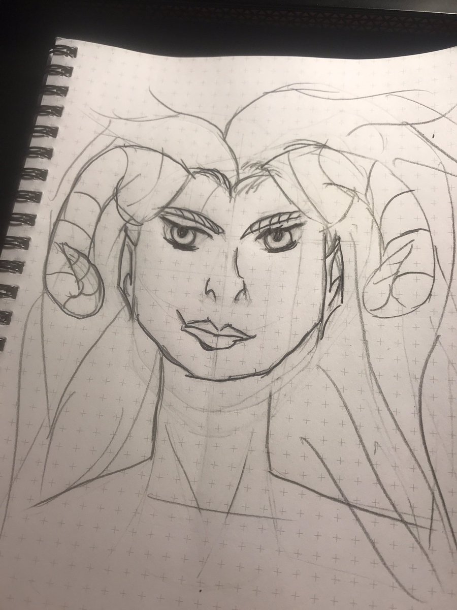 Decided to draw along with   #pubdraw yesterday and today! Here are my finished full faces for my tiefling Ranger/barbarian after day 1 and day 2, and I can already see improvement (plus a bonus Scary Terry)