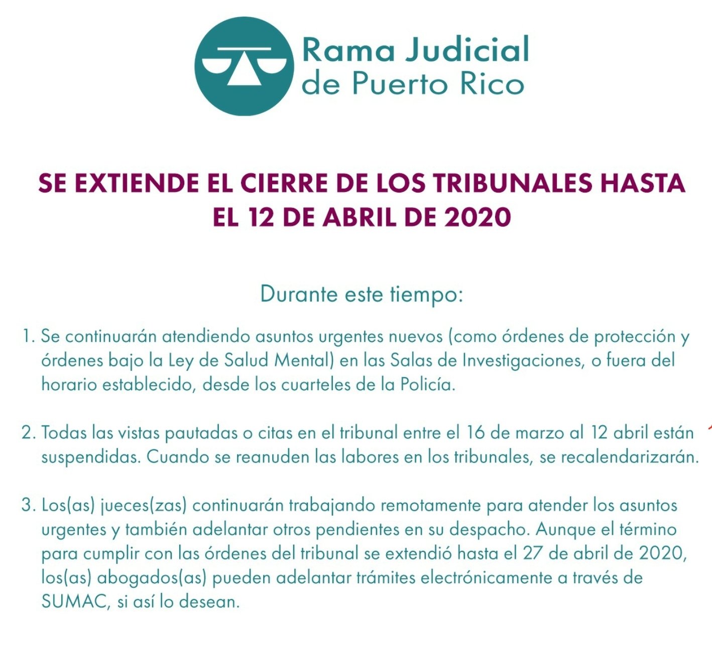 Rama Judicial De Puerto Rico On Twitter Informacion Actualizada