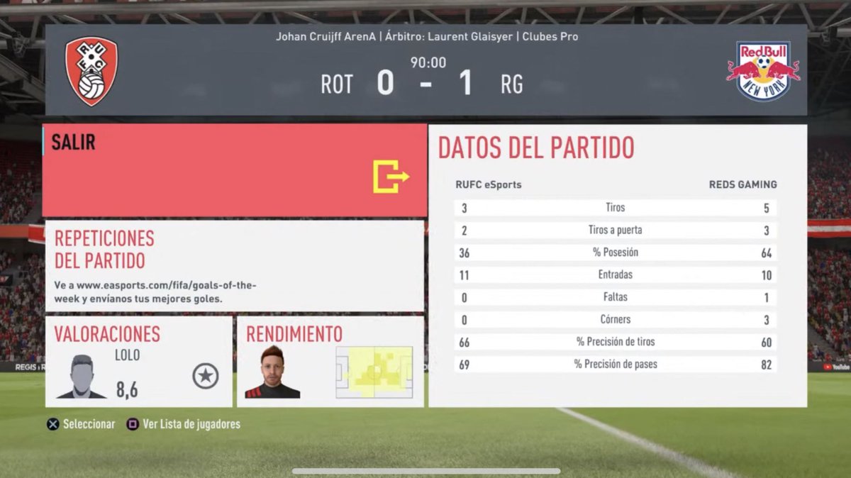 Constantí eSports (@consesports) on Twitter photo Jornada 4 | #VPG #Level2
Premier South
<a href="/RUFCeSports/">Rotherham United Esports</a> 0-1 REDS GAMING
⚽️ @xCooCa_.
👟 <a href="/agonzalez3__/">A.González</a>.
⭐️ <a href="/mcastillaj/">LoLo</a>.
#GoReds🔴🦅 Jornada 4 | #VPG #Level2
Premier South
<a href="/RUFCeSports/">Rotherham United Esports</a> 0-1 REDS GAMING
⚽️ @xCooCa_.
👟 <a href="/agonzalez3__/">A.González</a>.
⭐️ <a href="/mcastillaj/">LoLo</a>.
#GoReds🔴🦅