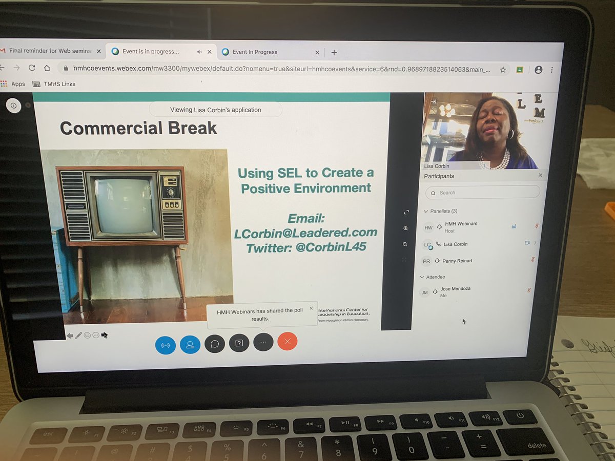 Just finished another amazing webinar with @CorbinL45!
Thank you Dr Corbin for your inspiration for Using SEL to Create a Positive Environment! @RigorRelevance #SEL4everyone #Leadered