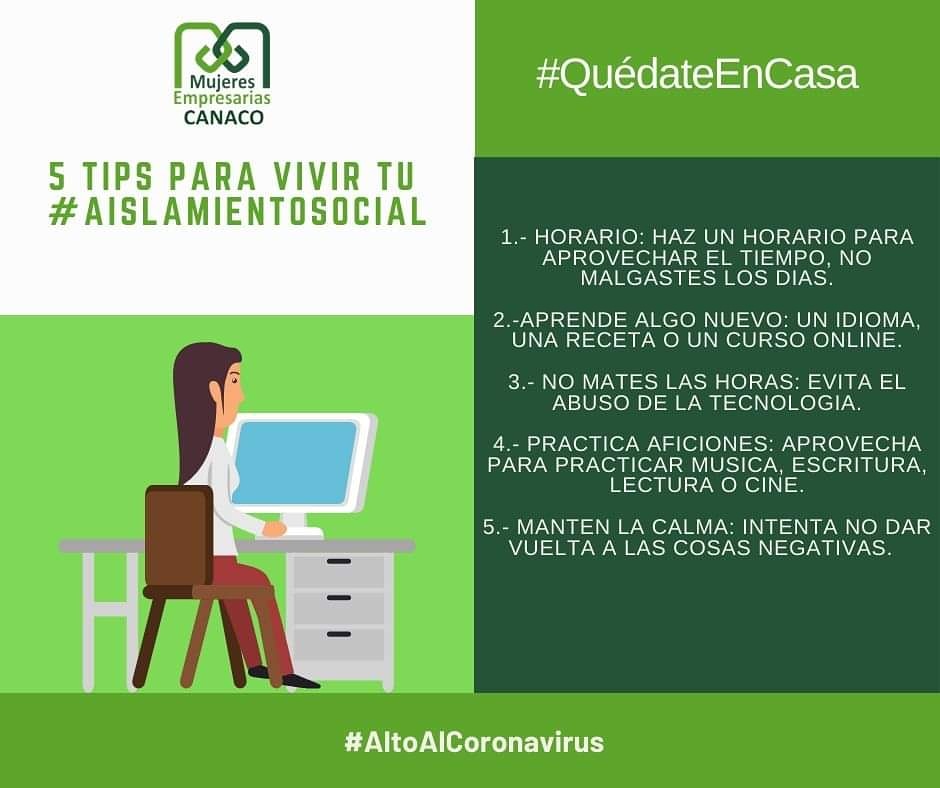 MECanacoQro's tweet photo. #QuédateEnCasa, aprovecha este tiempo, te dejamos estos tips para ser productivas en esta #Contingencia por el #Covid19. ¡Ánimo! https://t.co/UTiWRWHFJJ