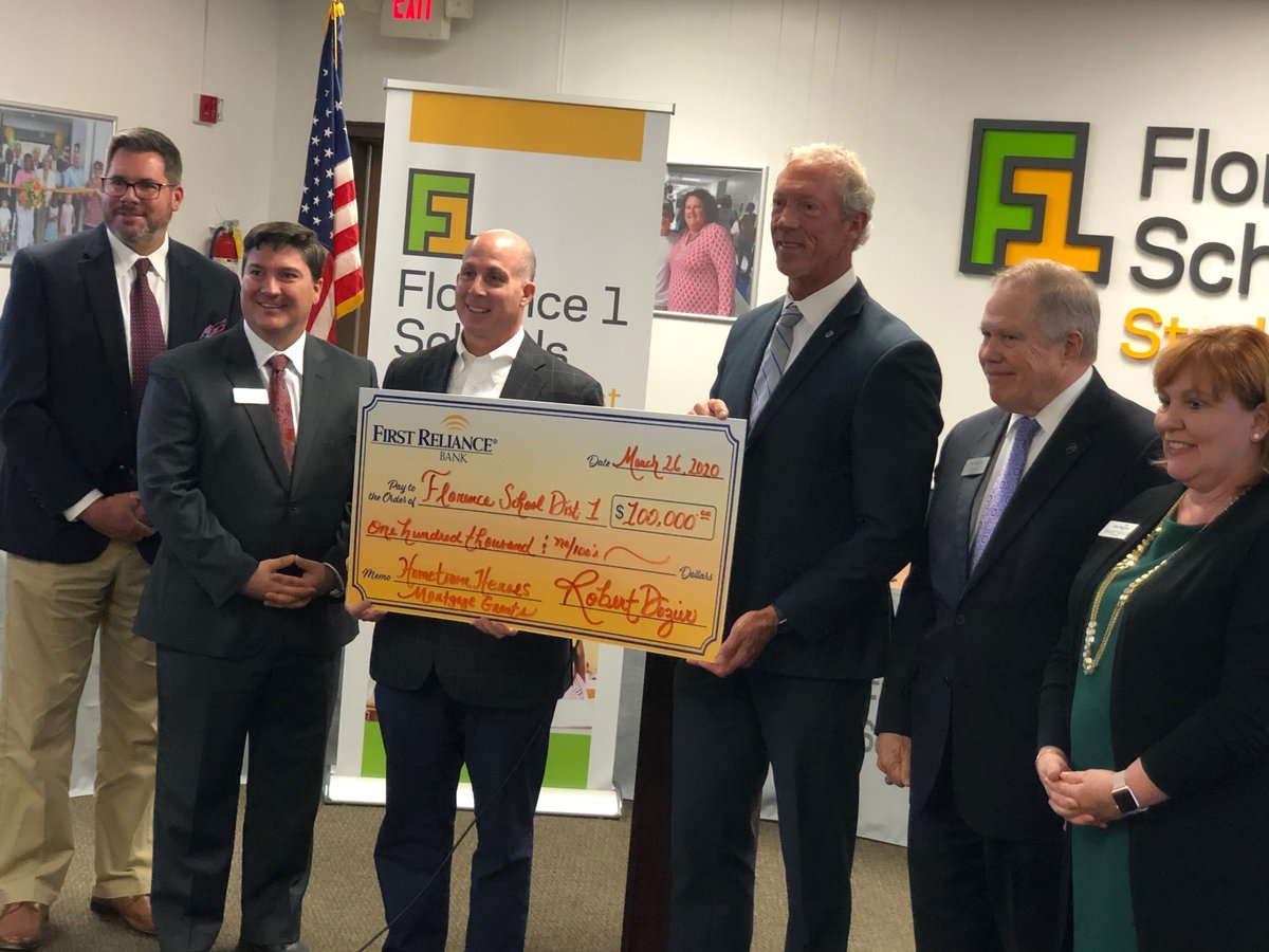 RickSaundersCEO's tweet photo. I am proud to announce today that First Reliance is offering Florence
One Schools $100,000 of affordable housing grants to be awarded to eligible teachers. https://t.co/wDWx8BaxlU