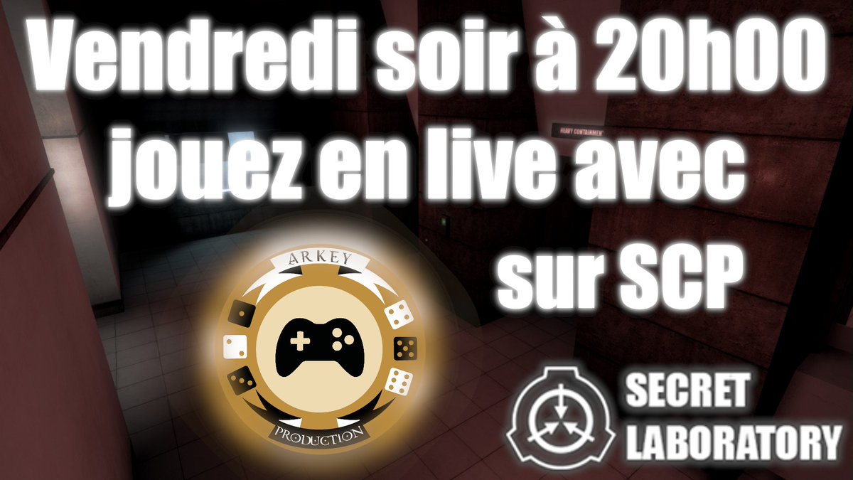 ArkeyProduction's tweet photo. Vendredi soir à 20h00 live ouvert à tous sur SCP Secret Laboratory.
Rejoignez-nous en jeu en nous contactant via le serveur Discord (https://t.co/v8ogOETFeI) ou observez le chaos de loin tranquillement installé dans votre fauteuil sur la chaîne Twitch (https://t.co/pQpBaKNI5R). https://t.co/d7vfHZiitc
