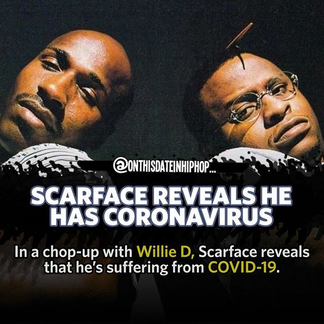 bleepthabastard's tweet photo. [HIT THE STORIES] #OnThisDateInHipHop, during a session on #WillieD Live, #Houston representer and #GetoBoy #Scarface reveals that he's suffering from #COVID19. Face says that he went to the ER after feeling a fever and having an itch in his throat.

I f… https://t.co/pSZUD8YGAv https://t.co/TsRIXBqvyN