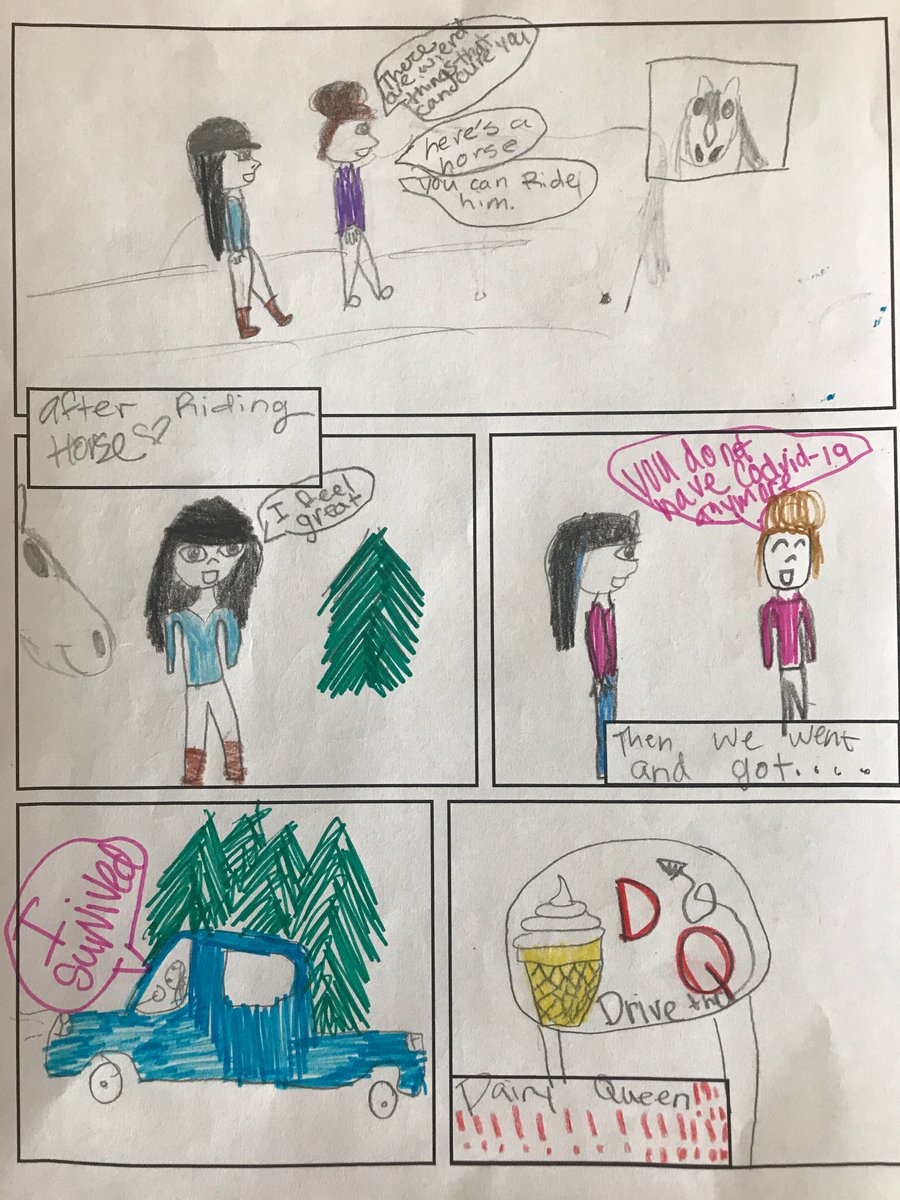 lexileeray's tweet photo. I Survived.... story from my student's perspective. @laurenTarshis @LIW_5thGrade @Mrs_Abi_VR (permission granted to share from their parent) I love the creativity they expressed in this. They are learning and are still being creative through distance learning. https://t.co/NtIlcXMXKa