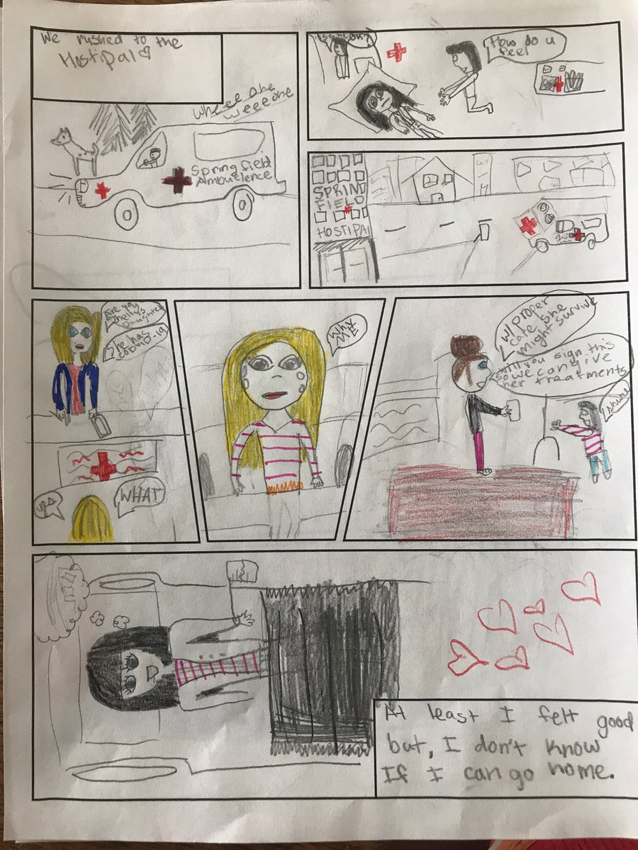 lexileeray's tweet photo. I Survived.... story from my student's perspective. @laurenTarshis @LIW_5thGrade @Mrs_Abi_VR (permission granted to share from their parent) I love the creativity they expressed in this. They are learning and are still being creative through distance learning. https://t.co/NtIlcXMXKa