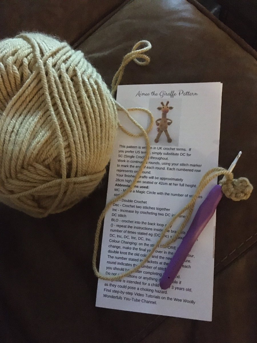 LisaHowarth18's tweet image. When confined to barracks, learn something new. This little brown circle may or may not turn into Aimee the Giraffe but I’m going to give it a good try #weewoollywinderfuls #crochet