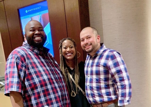 GOOTeachers's tweet photo. It's #ThrowbackThursday and we are taking a walk down memory lane to June 2019 when PWCS had four seniors compete @EducatorsRising National Competition in Dallas, Texas. Great times with VA/National TOY @RodRobinsonRVA and @FDHS_Counseling fave @roberto1086 https://t.co/kATzOZZsnO