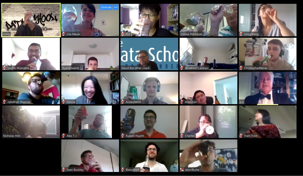 DataSchoolAu's tweet photo. Huge congrats to our Cohort 5 Consultants for completing their 4 months of intensive training at the Data School!!

Not exactly the graduation ceremony we had in mind, but the team spirit and fun certainly didn't get lost.

#Stayhealthy #Stayhappy #Data #Analytics #Dataanalyst https://t.co/0mb29FvidD