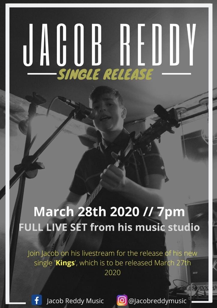 15-year-old #newmusic talent <a href="/jacobreddymusic/">Jacob Reddy</a> releases 'Kings' tomorrow - his follow-up to charity single Community Spirit. Follow him on Instagram &amp; see the Kings Trailer: buff.ly/3brcw4K.
#music #unsignedartist
<a href="/frankturner/">Frank Turner</a> <a href="/NMEmagazine1/">NME magazine</a> <a href="/arkellsmusic/">ARKELLS</a> <a href="/pitchfork/">Pitchfork</a>