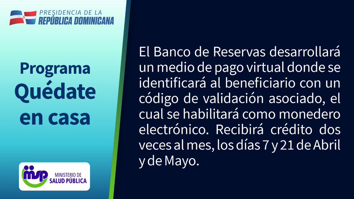 En estas imágenes respondemos las siguientes preguntas:
¿Cómo se realizará el proceso? 
¿Cómo y cuando se recibirán los créditos? 
¿En cuáles meses se recibirán?
#CoronavirusRD