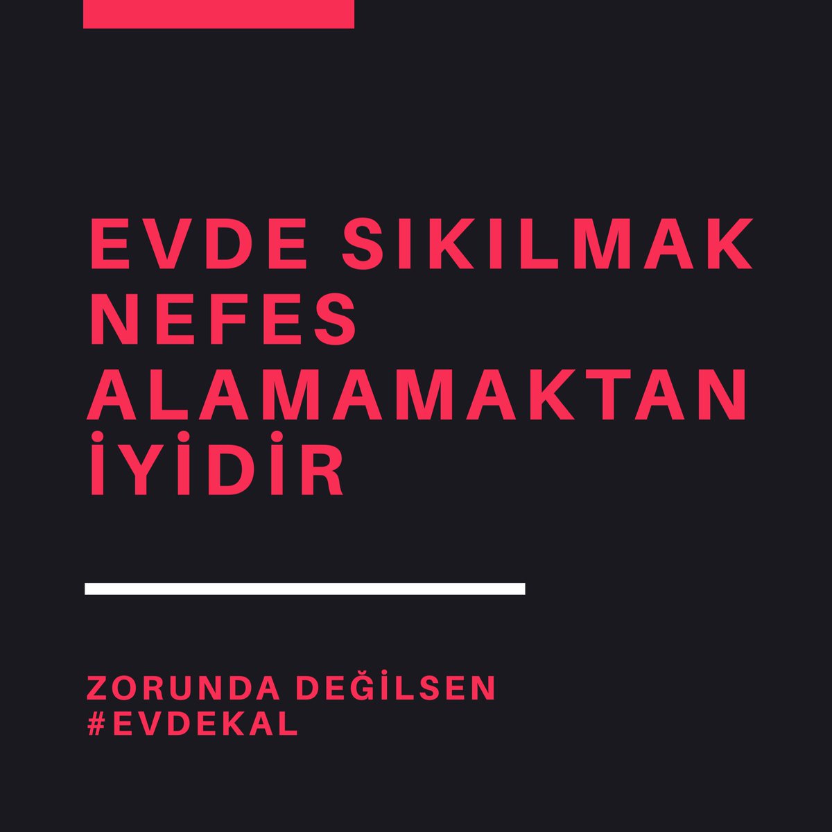 Zorunda kalanlar için biliyorum mümkün değil, ama yapabiliyorsan lütfen #evdekal
Dışarıdaysan da kendini ve çevreni koru, belli ki maalesef başka çaremiz yok! 😡
#vaka3629