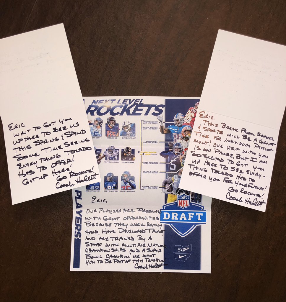 Appreciate the letters from @coachhallett #2OCKET1AUNCH #ONErocket