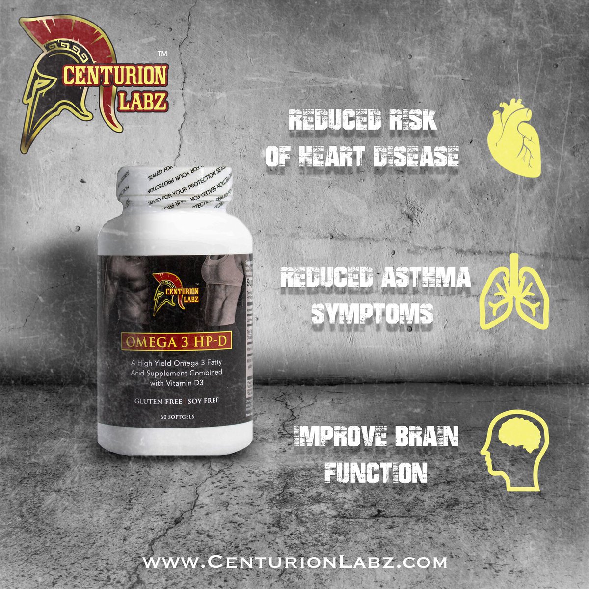 CenturionLabz's tweet image. Protect what matters most. Supplementing with Fish Oil has been shown in studies to reduce risk of heart disease, reduce symptoms cause by asthma &amp;amp; improve overall brain function.
.
.
#centurionlabz #supplements #gym #gains #preworkout #bodybuilding #fitness #crossfit #workout