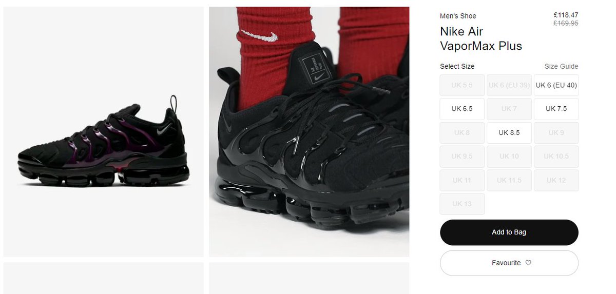 nike vapormax plus black noble red