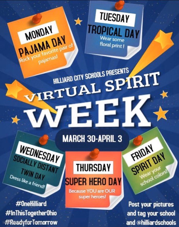 Higginbotham2nd's tweet photo. Virtual spirit week next week! Show us your pics! https://t.co/h4oekD3RpH