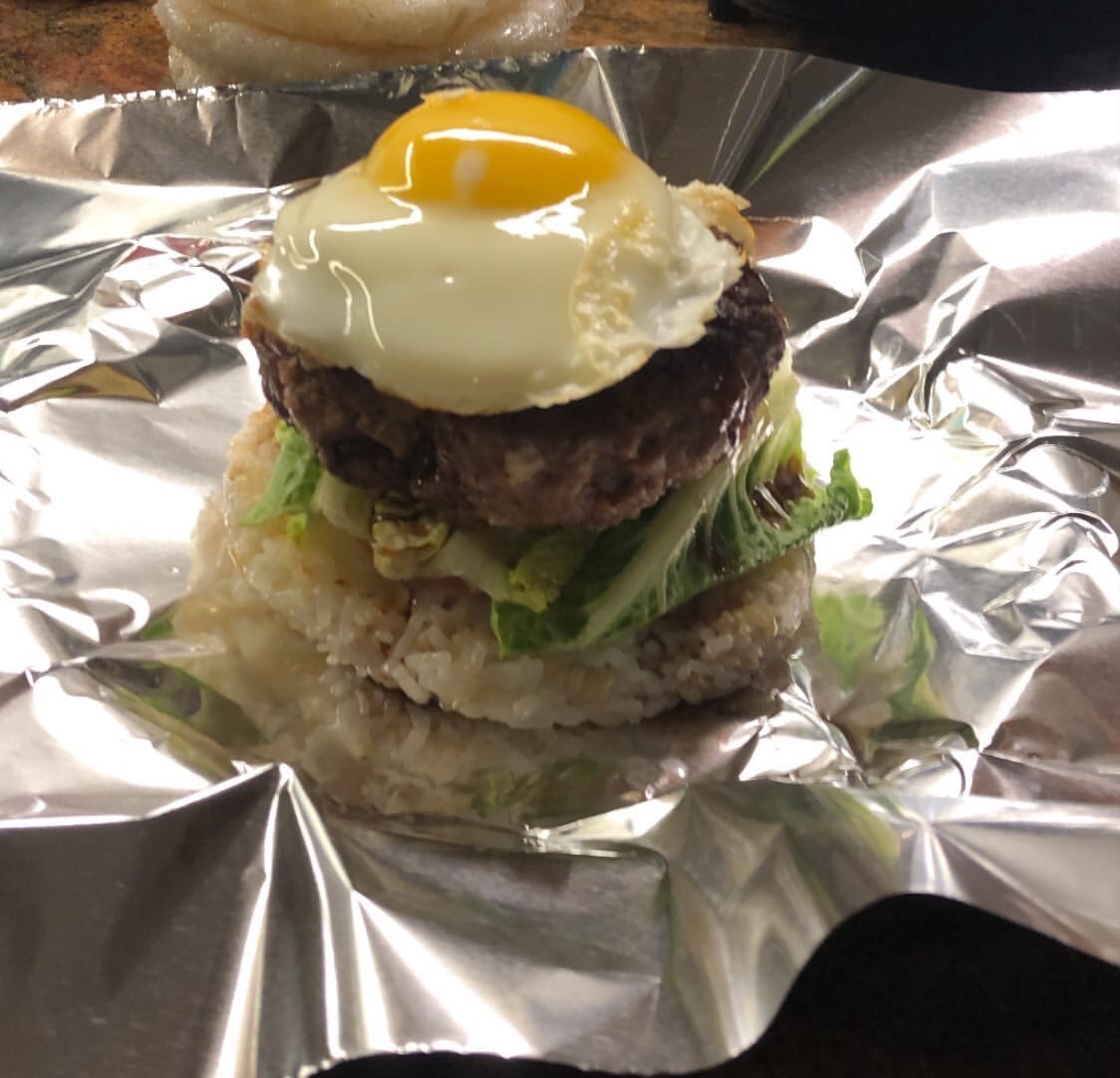 Quarantine got me making burgers like I’m Burger King! 1. Japanese Rice Bun Burger2. Chorizo Burger