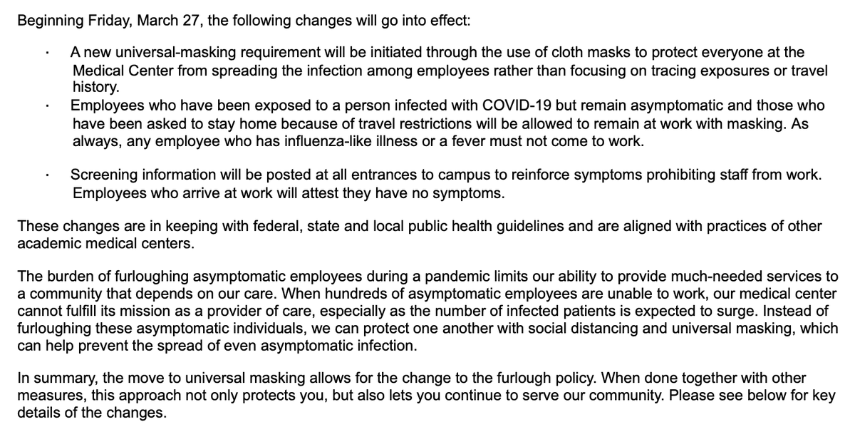 David T. Rubin, MD (@ibdmd) on Twitter photo My institution (<a href="/UChicagoMed/">UChicago Medicine</a>) announced tonight universal-masking for all who enter the hospital. This is welcome. #COVID19 #ProtectHealthCareWorkers #FlattenTheCurve My institution (<a href="/UChicagoMed/">UChicago Medicine</a>) announced tonight universal-masking for all who enter the hospital. This is welcome. #COVID19 #ProtectHealthCareWorkers #FlattenTheCurve