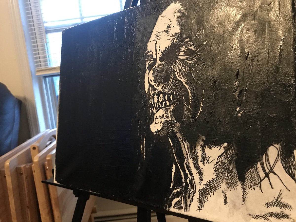 brainexploderrr's tweet photo. Started a painting based on one of my favorite horror movies ever: #CastleFreak - #RIPStuartGordon #StuartGordon
Ink/acrylic on canvas https://t.co/D3w5OKaABg