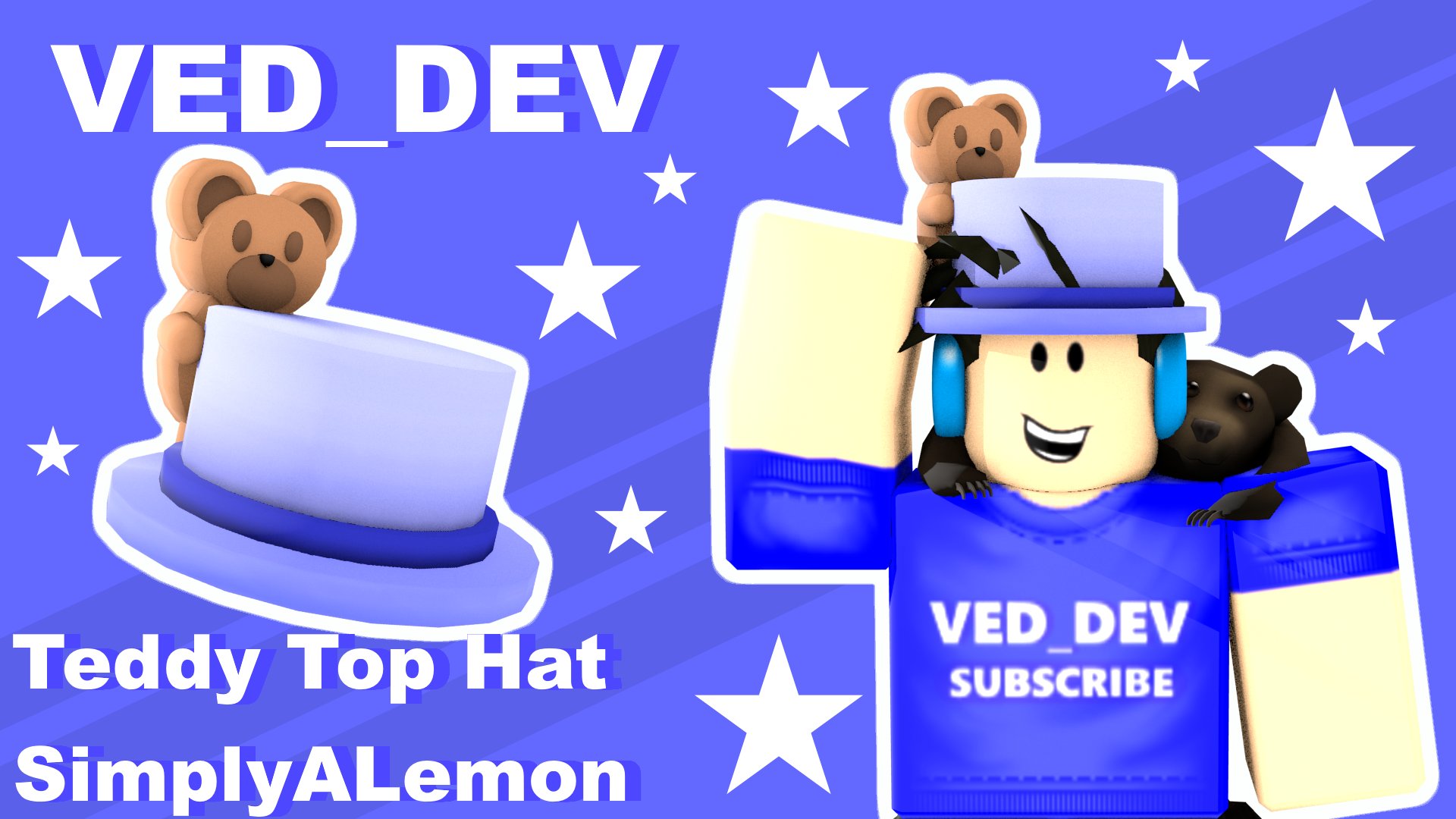 Ved Dev Use Code Veddev On Twitter My Own Ugc Item Is Out Name Teddy Top Hat Price 75 Robux Buy It Here Https T Co I7wpmxqvpb Thanks Simplyalemon For Making It Https T Co Ppl47mtc68 - roblox creator top hat