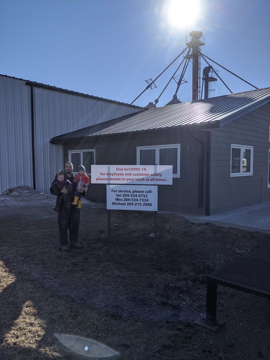 InKfarms's tweet image. The #COVID19 sign is up. Help keep the BSS family and yours healthy &amp;amp; safe by staying in your truck at Boissevain Select Seeds. Please note the serious look on our faces. We want everyone to stay healthy while providing you with high quality seed! #CdnAg #MbAg