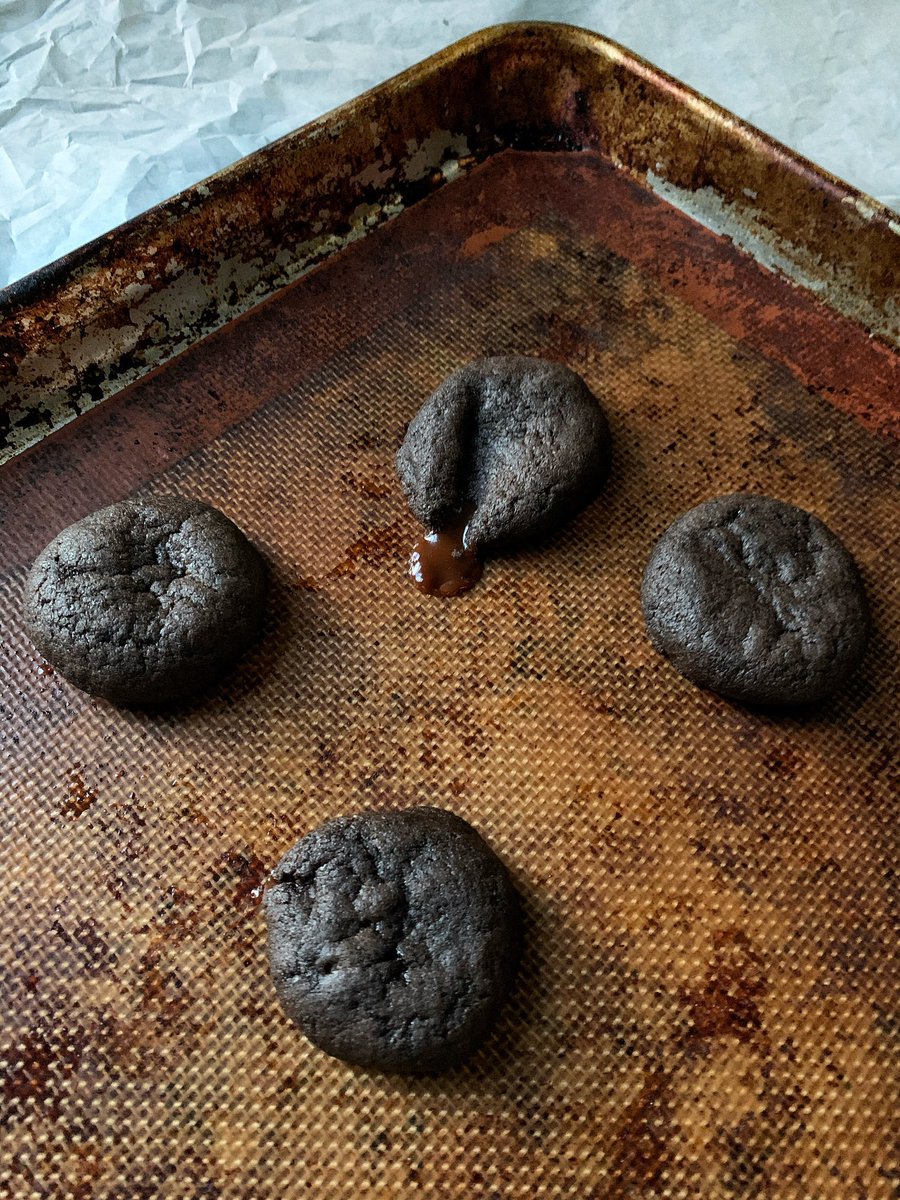 my default is always mini cookies( we’re going  snackability) malted black cocoa cookies filled with maple peanut butter caramels  #humblebragdiet