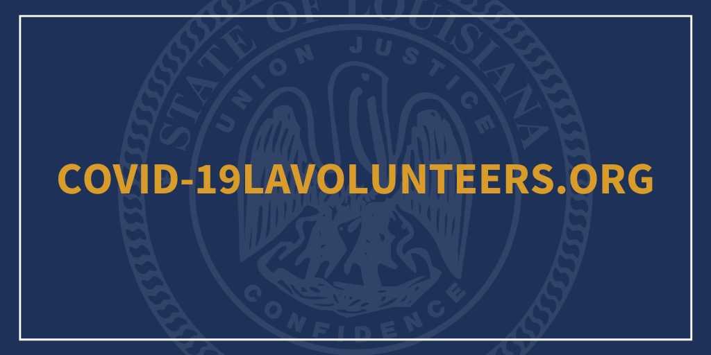 LouisianaGov's tweet photo. We have created a website to mobilize healthcare students, graduates &amp; retirees to support the existing workforce that is being stretched thin. We are asking volunteers with all medical backgrounds to sign up. 

If you are qualified, please visit: https://t.co/LbYoUaIq0E #lagov https://t.co/i3iNAtYzuH