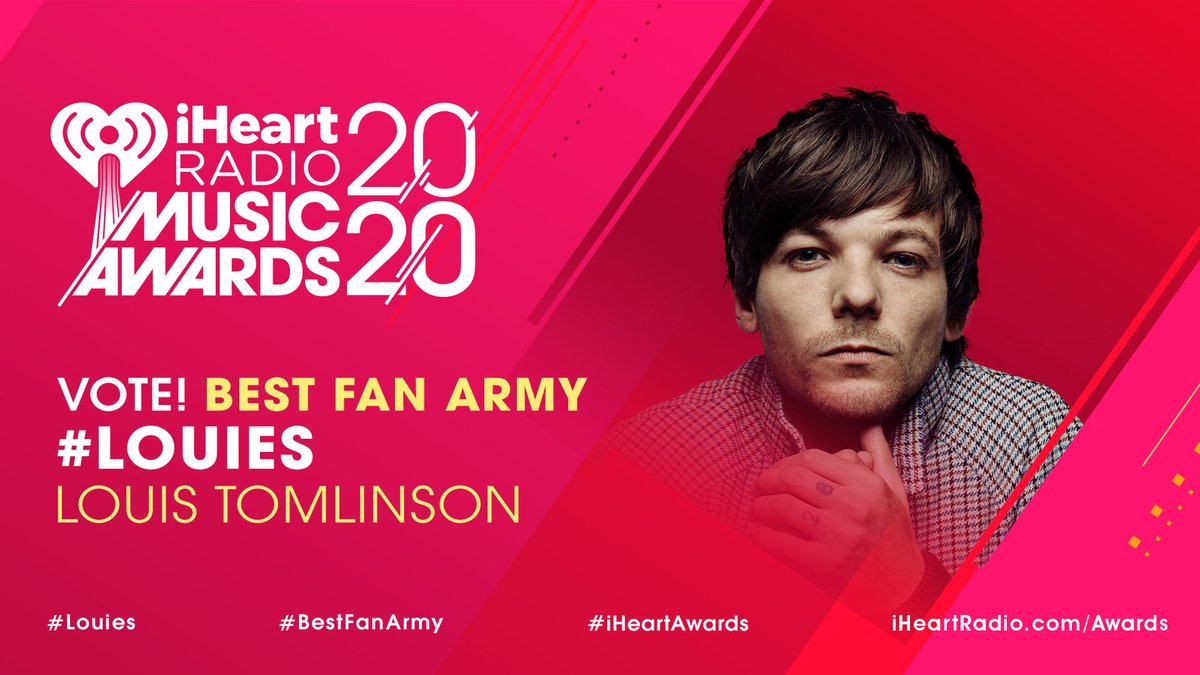 ❤️ <a href="/Louis_Tomlinson/">Louis Tomlinson</a> ❤️

#Louies #BestFanArmy #iHeartAwards
iHeartRadio.com/Awards 

Voting for this category ends TODAY, March 27 at 9AM PT 12PM ET!