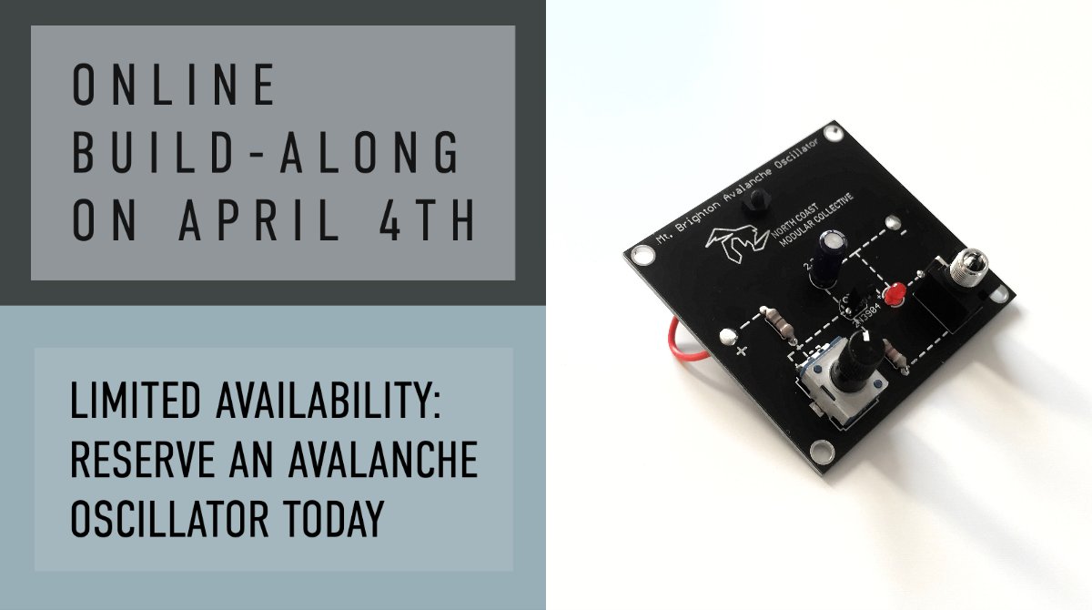 ncoastmodularco's tweet photo. You've had video conferences for work.
You've had video conferences for school. 

But have you ever built a synthesizer online?

Join us for a live build-along on April 4th at 1pm EDT.
SECURE YOUR SPOT TODAY:
https://t.co/hqCmvOH4JX

#sdiy #synthdiy #synthesizer #synth #eurorack https://t.co/X4hQZ0yfzu