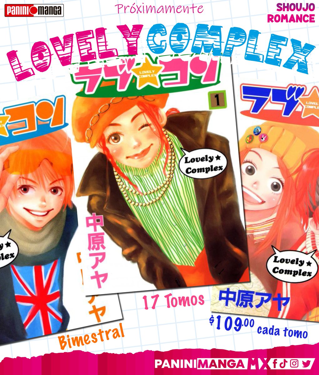 PaniniMangaMx's tweet photo. Ya nos hacia falta más Shojo y llega uno de los mejores, si quieren reír, llorar y enamorarse (en especial reír) no se pierdan Lovely Complex, la historia de un amor entre la chica más alta de la clase y el más chaparro.

17 tomos
Bimestral
$109 c/u https://t.co/RoBk6rw4E8