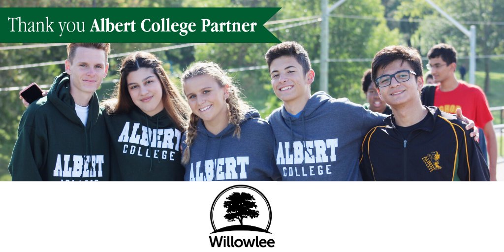 AlbertCollege's tweet photo. Thank you to @Willowleesod for sponsoring events at Albert College as a Partner. Events at AC generate funds to enhance student learning. #SupportAC https://t.co/Ed55iFJHVL