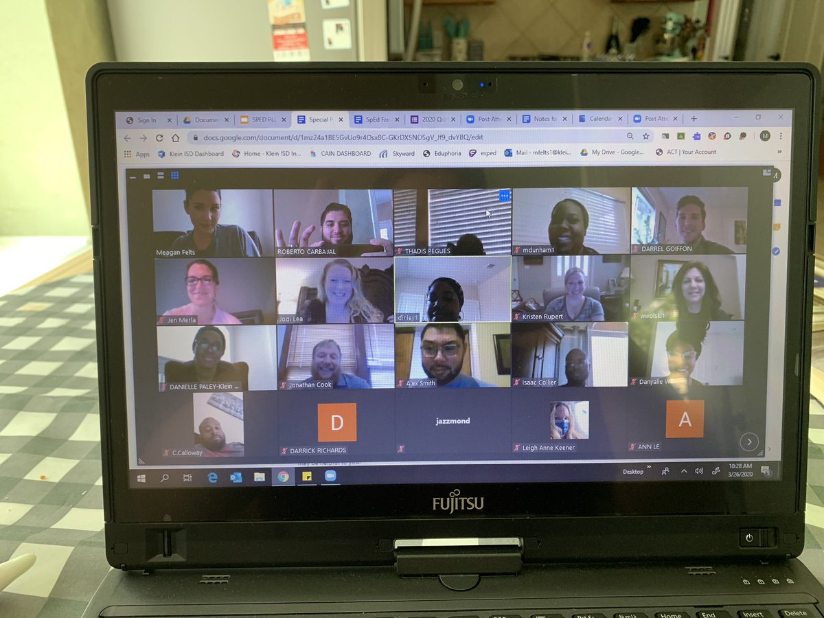rcarbajal89's tweet photo. It was great connecting and building community with our Hurricane Special Education co-Teachers, ALT and EAS. Zooming into action! #thisishowwesocialdistance #supportforallkids #carbajalcovid19checkins @KleinCain https://t.co/9TOgbKPh5c