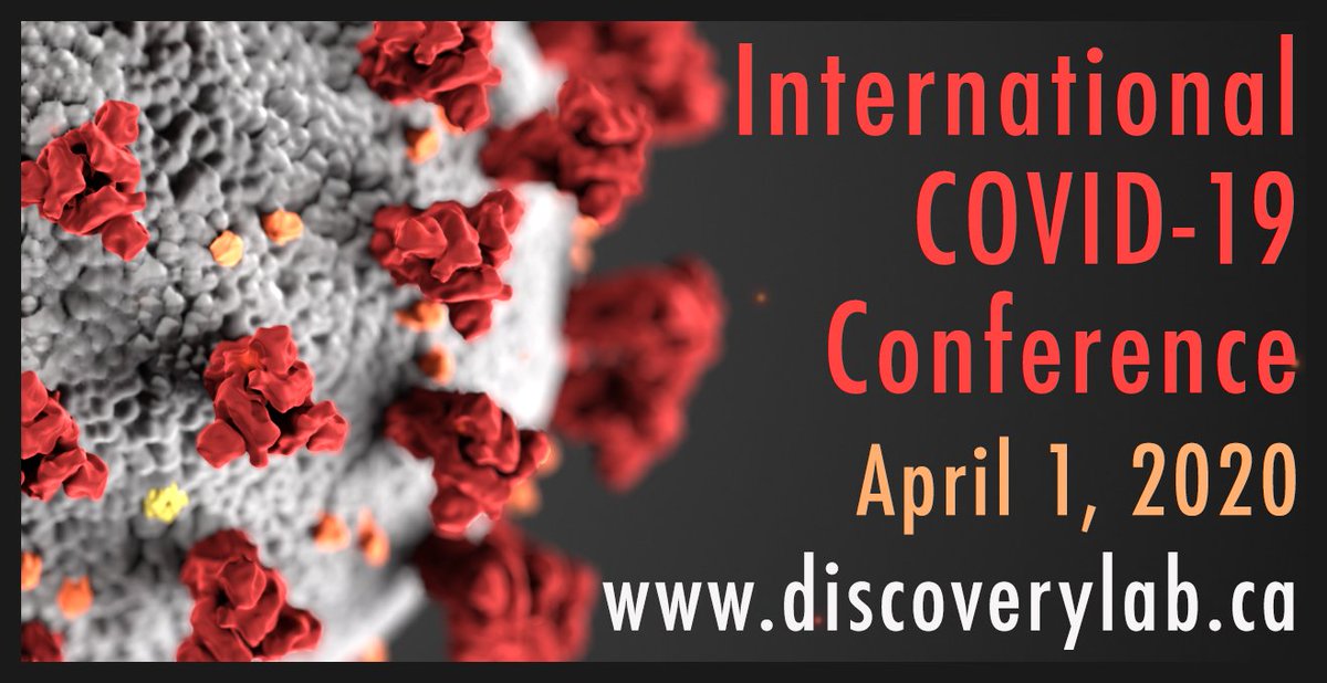 COVID-19 Conference  invites developers of drugs, vaccines, diagnostics and medical devices to combat coronavirus, clinical trialists, business advisers, investors and medical, regulatory, government and industry experts. Free slots 4 teams 2 pitch: Apr 1 discoverylab.ca/index.html