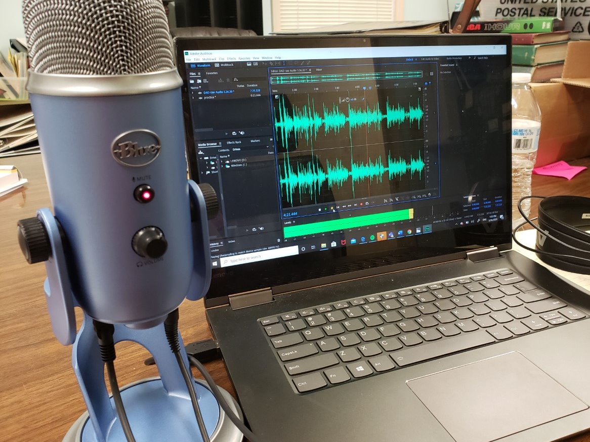 jules_stith's tweet photo. One thing I am excited about through all of this craziness is that it has pushed me to finally go out and buy (and by that I mean curbside pickup) my first mic so I can work from home. Here she is my 'lil blue! #BlueYeti #pinestreetstories #COM317media #podcast #sanders20 https://t.co/pkPe1Gc8dv