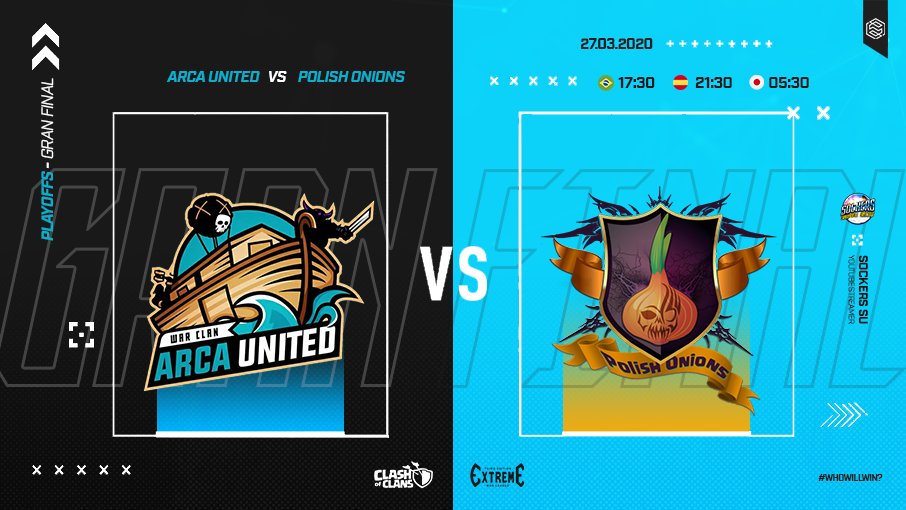 LA GRAN FINAL DE LA EXTREME WAR LEAGUE 
27 MARCH | 9:30PM CET

👉youtu.be/B8ZDeZkSf2E

@ArcaUnited 🆚 #POLISHONIONS

TE ESPERAMOS ... Duelo Estelar!!! ⭐️⭐️⭐️
<a href="/ewlcoc/">Extreme War League</a> 

RT🔁