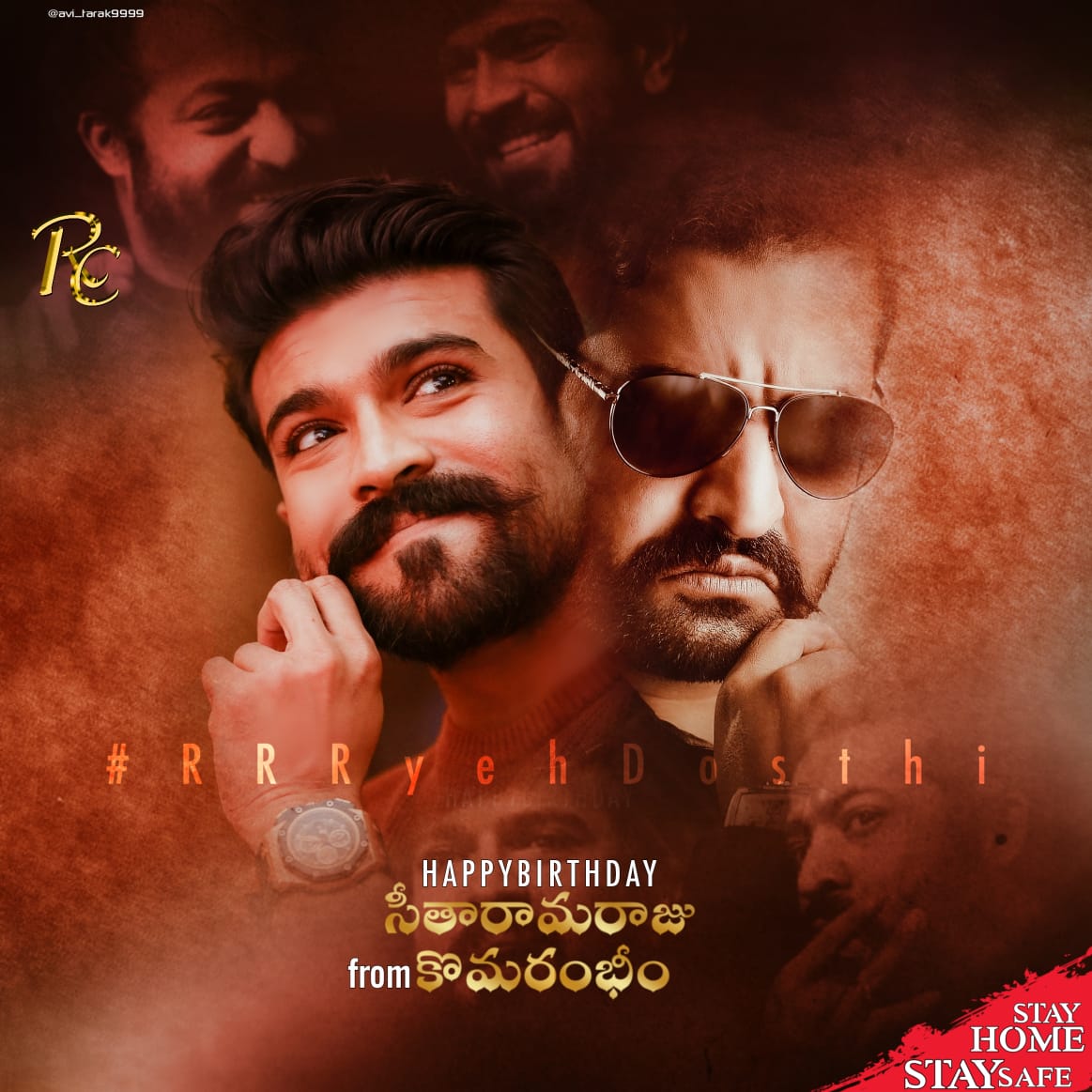 AlwaysNTR's tweet photo. Happy birthday @AlwaysRamCharan 
From @tarak9999  Fans... 
#HappyBirthdayRamCharan https://t.co/AYjJmRfHLh