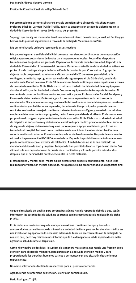 AlonsoRArgaez's tweet photo. @MartinVizcarraC ¡URGE ATENCIÓN SR. PRESIDENTE ! ⚠👇🙏 AL IGUAL QUE SU NIETO QUIERE DISFRUTAR DE USTED, YO QUIERO A MI ABUELITA DE VUELTA EN MÉXICO. https://t.co/PPz4HcFpAc