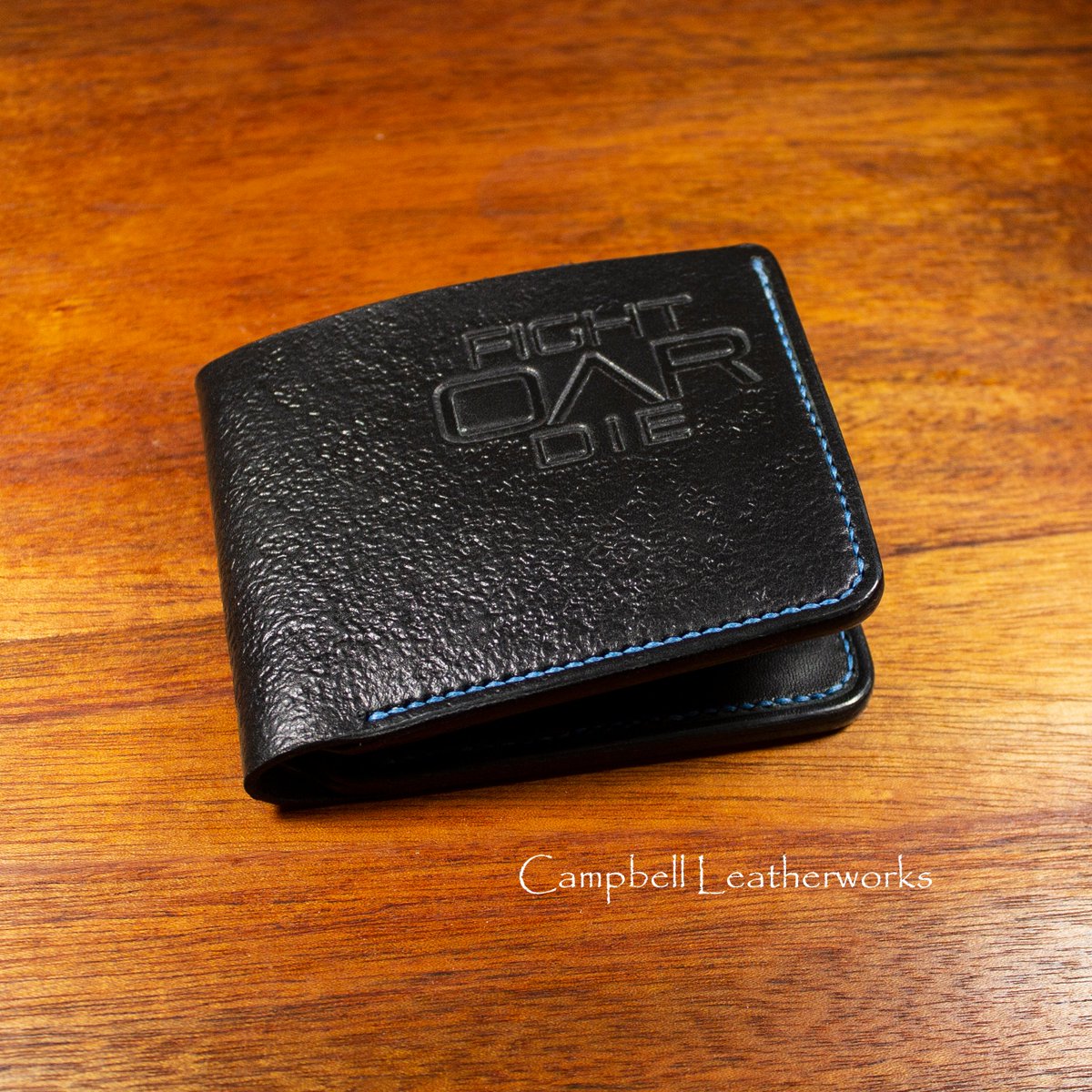 campbellleather's tweet photo. Handmade donation for Fight Oar Die fundraiser #houstonwallet #EDC #campbellleatherworks #fightoardie #usvetrow #customleathergoods https://t.co/h3XyGfSIbM