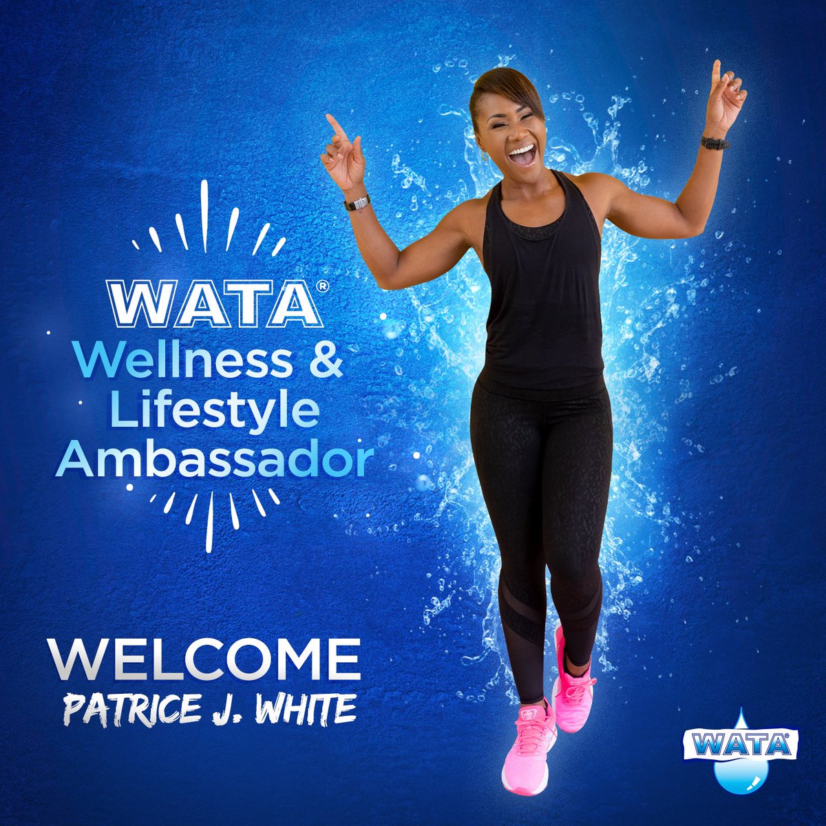 OfficialWATA's tweet photo. Let's give a WATA Welcome to the dynamic Patrice J White, one of our newest Wellness and Lifestyle Ambassador!!! ⁣
⁣
Ready to "kill fat" with Patrice? Drop a 😎👊🏾to welcome her. ⁣
#WATA #LandOfGoodAndWATA https://t.co/lw3aA3g5s3
