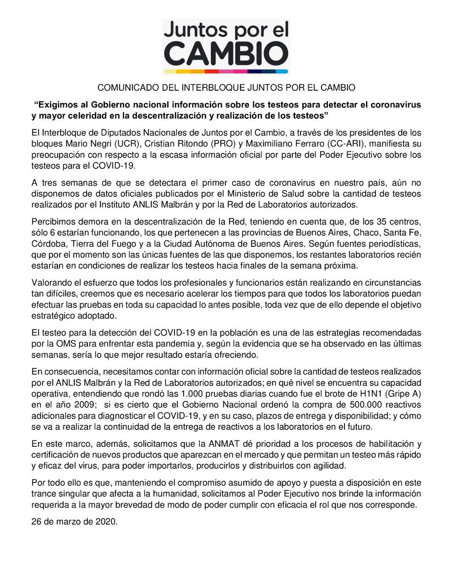 brendalisaustin's tweet photo. En estos tiempos anticiparse es clave. En febrero mientras en nuestro país se decía que nada iba a pasar, paises vecinos compraban miles de reactivos. Anticiparse es prepararse. Hoy Argentina necesita aumentar la cantidad de testeos, hacerlo más rápido y descentralizadamente. https://t.co/YM429s2B1l